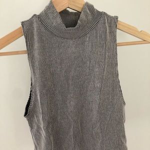 striped cropped turtleneck